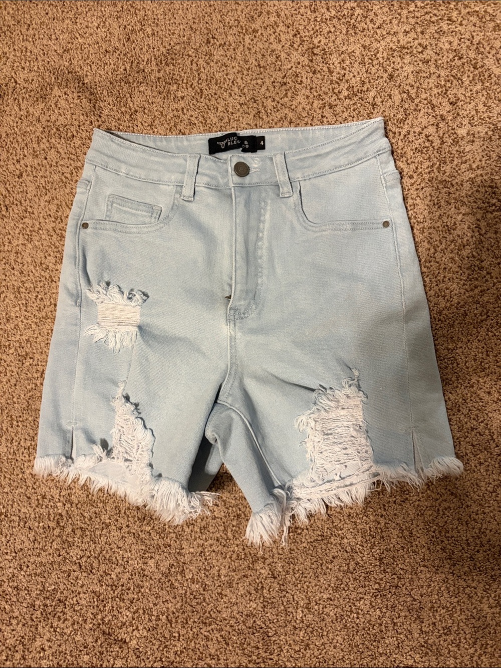NWT lucky & blessed distressed shorts size 4